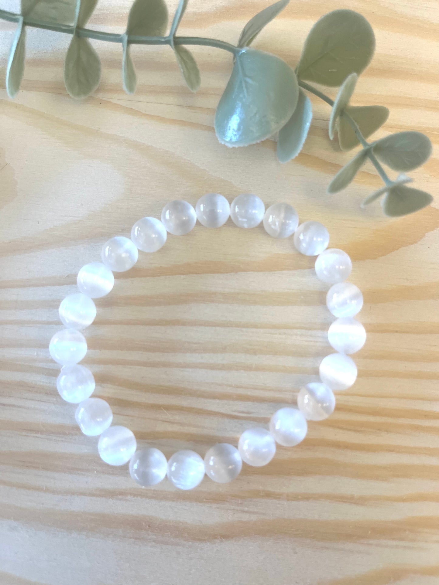 Selenite Bead Bracelet