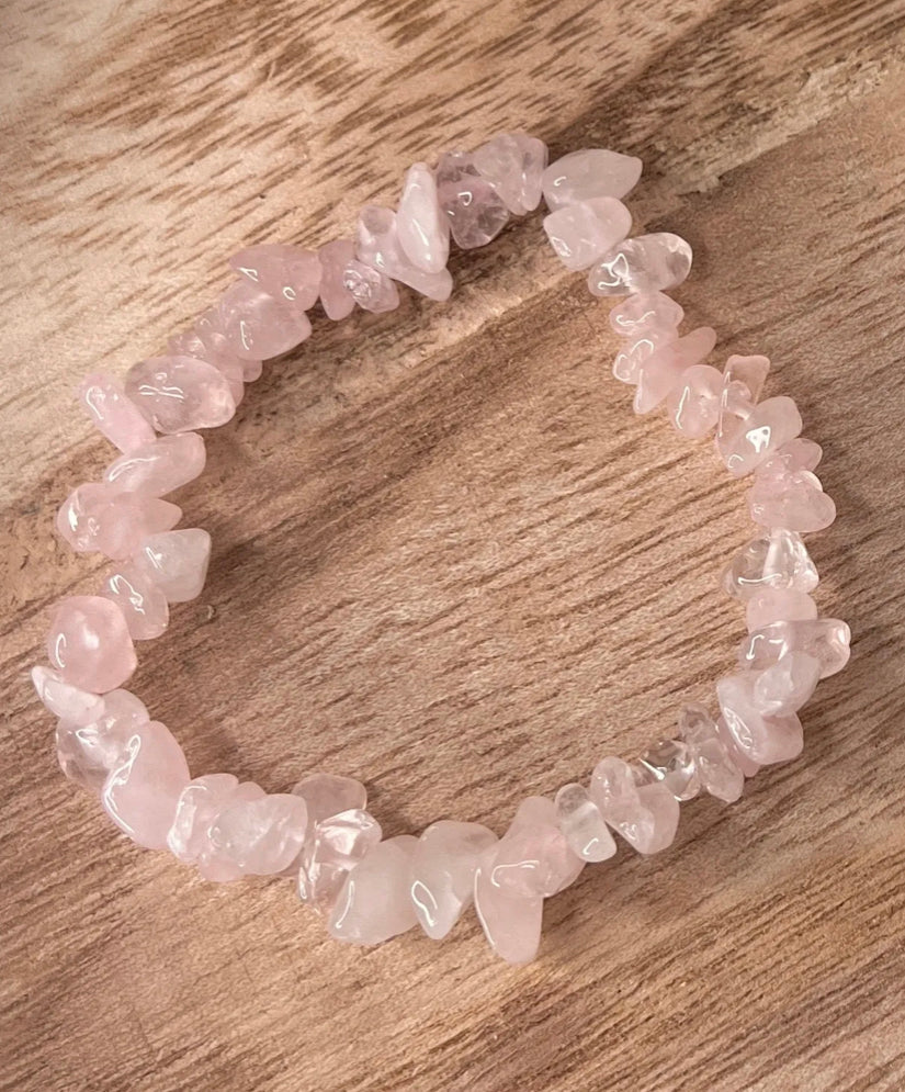 Rose Quartz Chip Bracelet