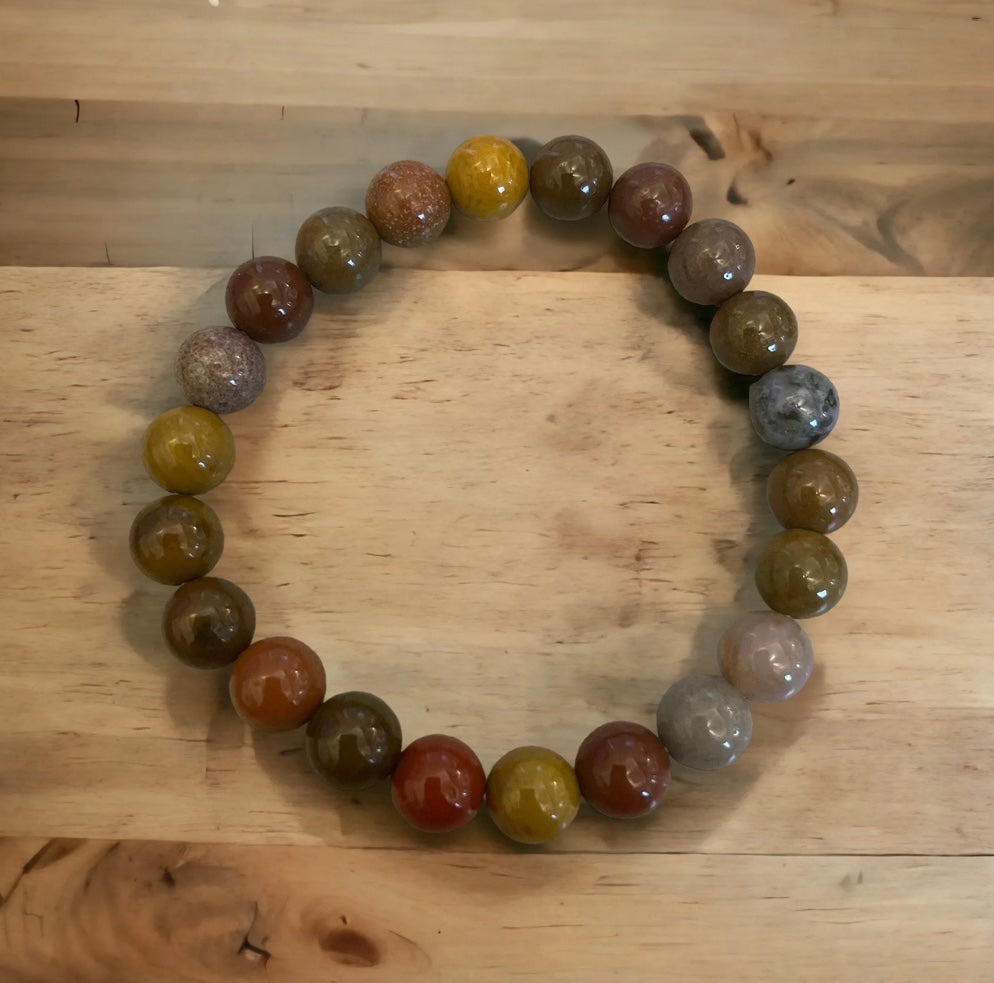 Ocean Jasper Bead Bracelet