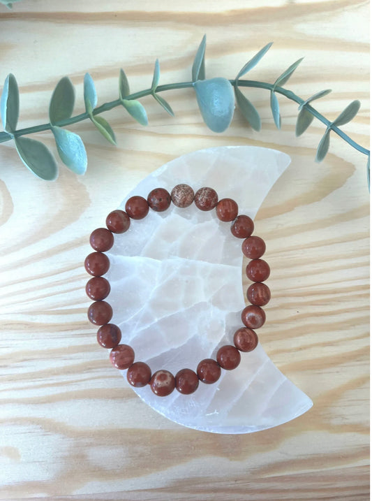 Red Jasper Bead Bracelet