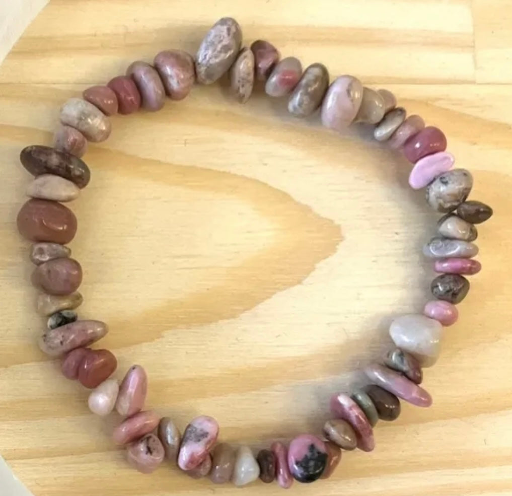 Rhodonite Chip Bracelet